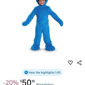 Cookie MONSTER Furry Kids Costume